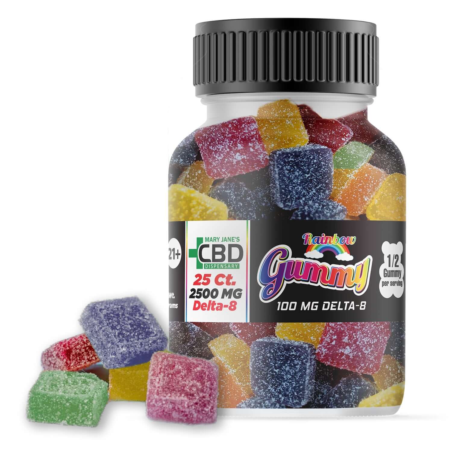 MJCBD Delta 8 Rainbow Gummy - 2500mg - Mary Jane's CBD Dispensary