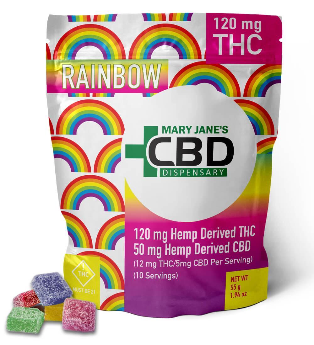 Mary Janes CBD D9 Rainbow Gummies 120mg 1