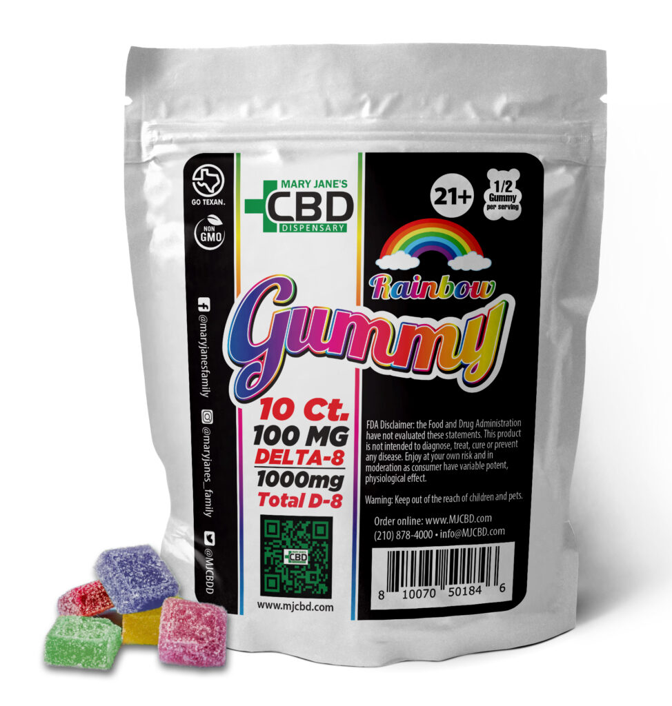 Mary Jane CBD Rainbow D8 Gummy 1000mg 10ct - Mary Jane's CBD Dispensary