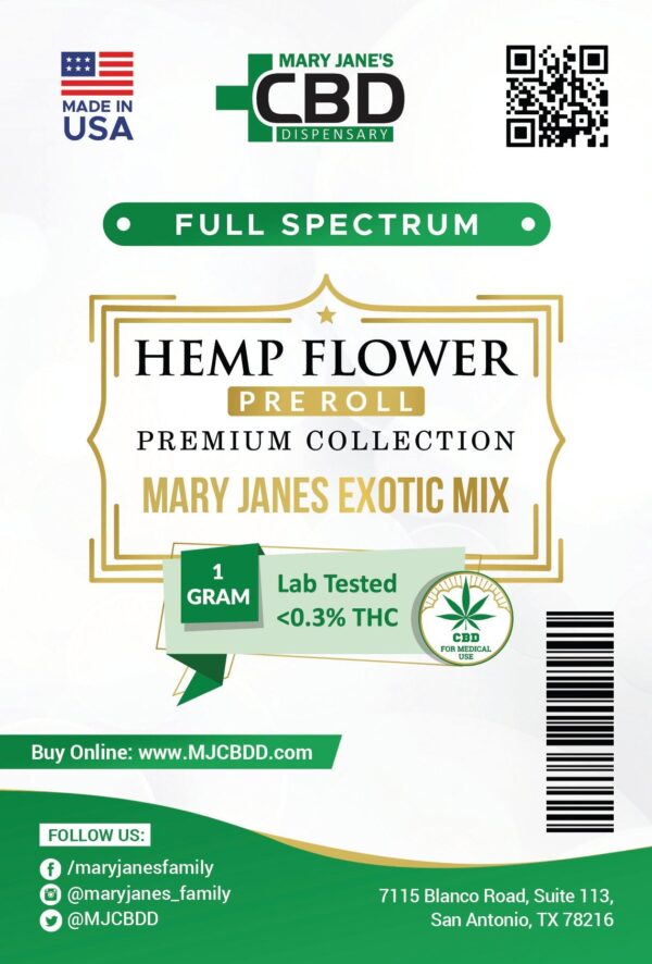 mj exotic mix pre roll front