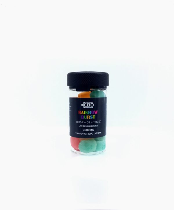 MJCBD Rainbow Burst Gummies (THC-P/X/D9) 20ct 3000mg